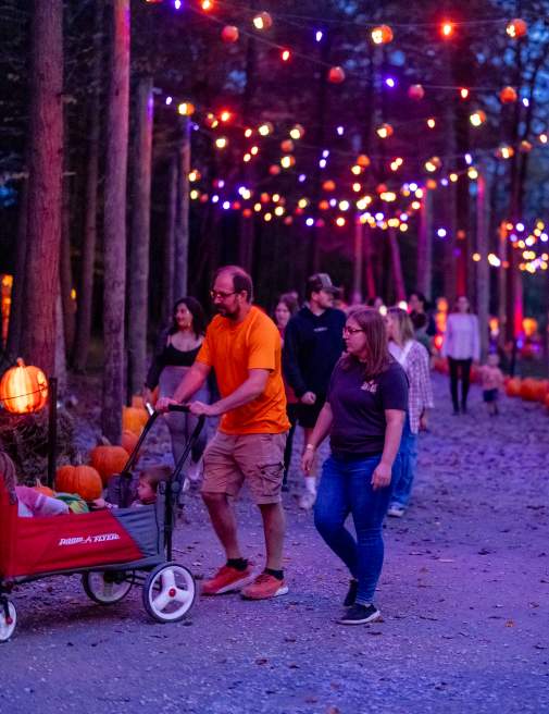 The Glowing Pumpkin Trail at Roba Family Farms in North Abington Township, PA