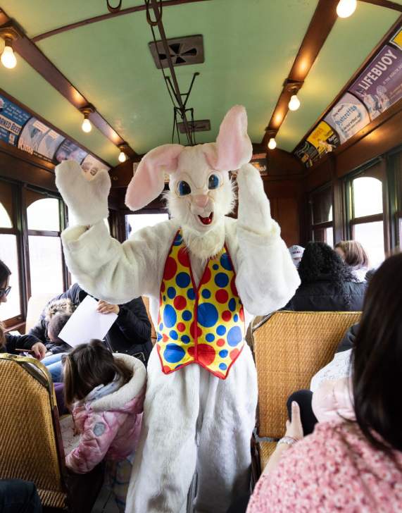 Easter Bunny Trolley at the Electric City Trolley Station & Museum