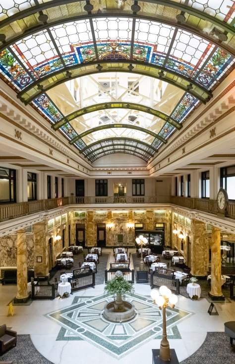 The lobby of the Radisson Hotel in Downtown Scranton