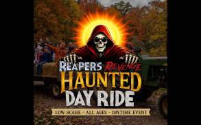 A promotional graphic for the Reaper's Revenge Haunted Day Ride