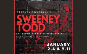 A promotional graphic for the Scranton Shakespeare Festival's performance of Sweeney Todd