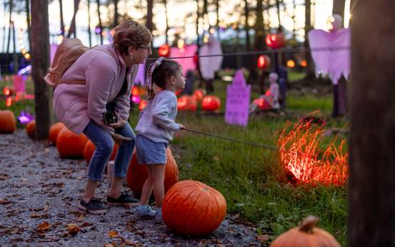 The Glowing Pumpkin Trail at Roba Family Farm in North Abington Township, PA