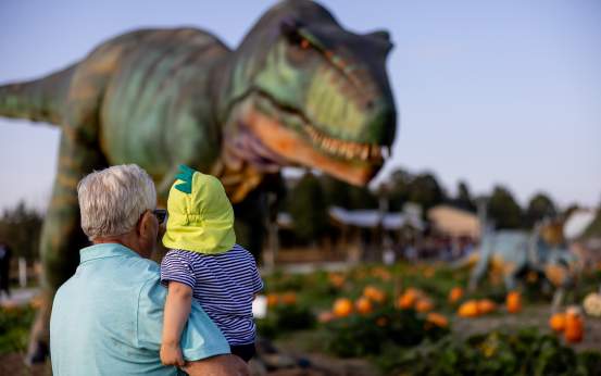 The Jurassic Farm Dino Fest at Roba Family Farms in North Abington Township, PA