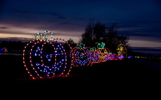 The Halloween Light Show at Lakeland Orchard & Cidery in Scott Township