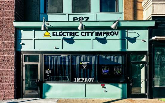 The exterior of the Electric City Improv in Downtown Scranton