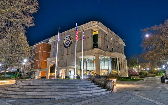 The University of Scranton at night in Scranton, PA