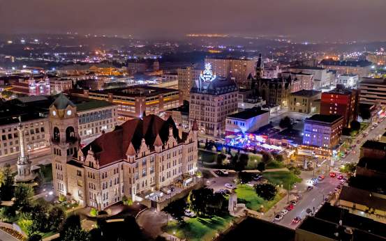 Downtown_Scranton_Night_Access_Aerial_155_LCVB