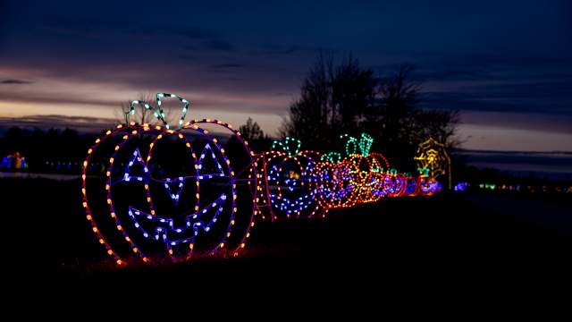 The Halloween Light Show at Lakeland Orchard & Cidery in Scott Township