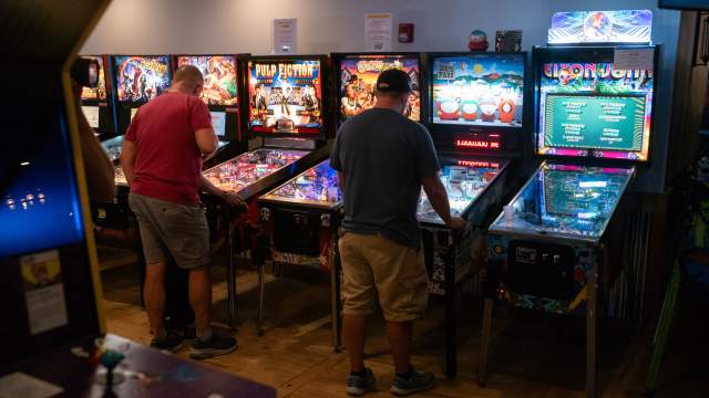 Arcade games being played at Bartari in Downtown Scranton, PA