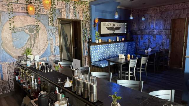 The interior of Black Earth Magical Cafe in Old Forge, PA