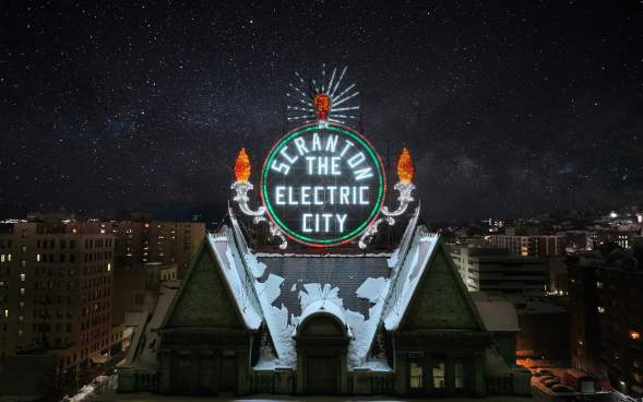 The Electric City Sign in Courthouse Square in Downtown Scranton