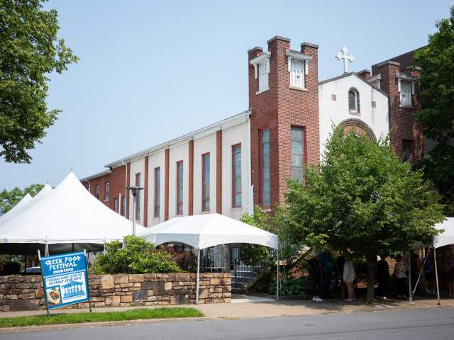 The Annunciation Greek Orthodox Church in Scranton, PA, during the Greek Food Festival