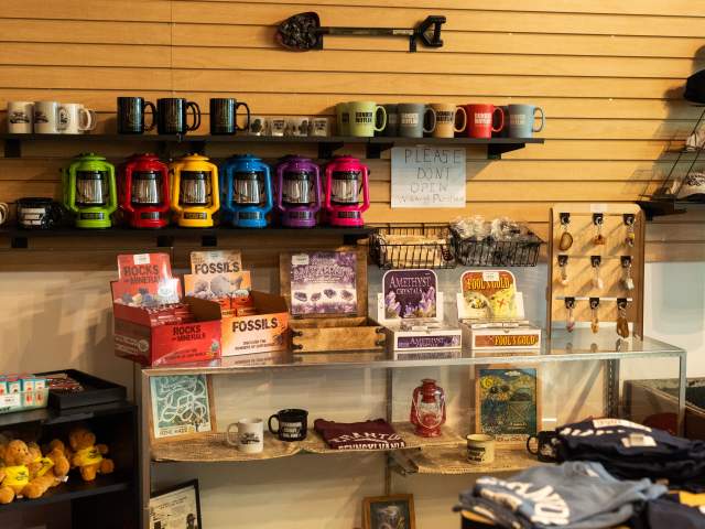 The gift shop at the Lackawanna Coal Mine Tour in McDade Park in Scranton, PA
