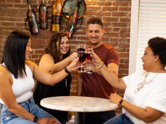 A group of people at Lucchi Family Wine Cellars in Scranton, PA