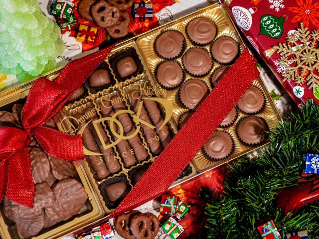 Box of assorted chocolates at Dunmore Candy Kitchen in Dunmore, PA