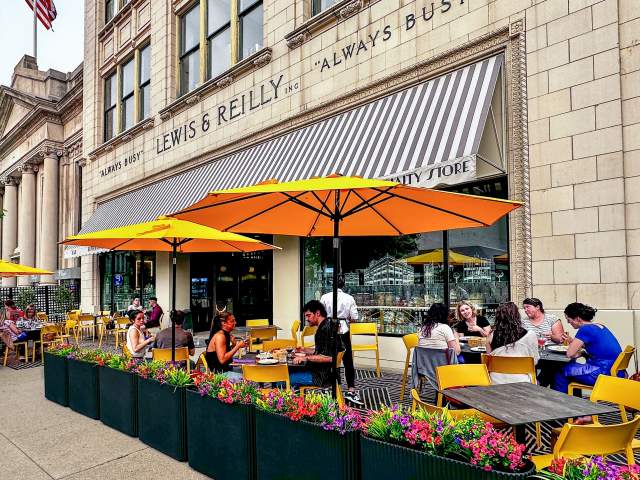 A photo of the outdoor dining at Picciocchi's Restaurant in Downtown Scranton, PA