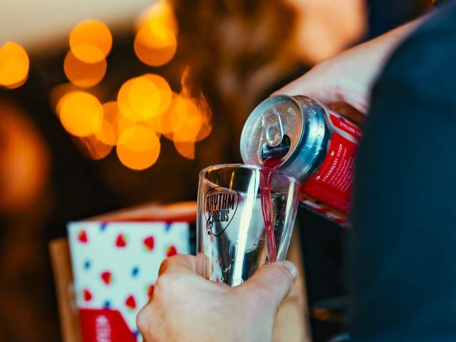 An alcoholic beverage being poured into a sampling glass at the Rhythm & Brews festival at Montage Mountain Resorts in Scranton, PA