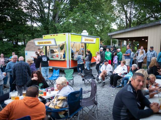 A food truck at Curran Brewing in Madison Township, PA