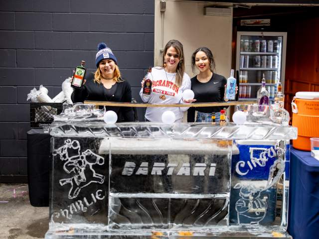 Serving drinks at Bartari at Downtown on Ice