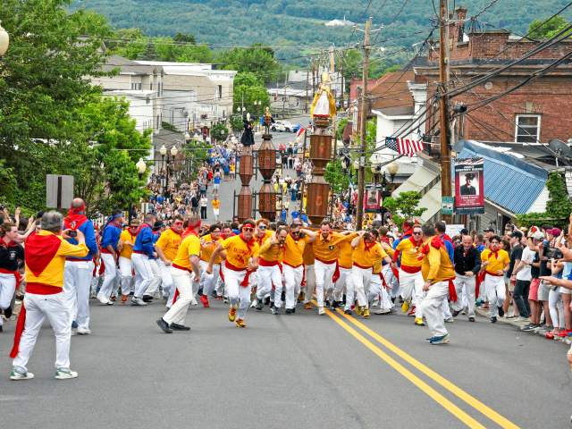The Race of the Saints during the Saint Ubaldo Day Festival in Jessup, PA