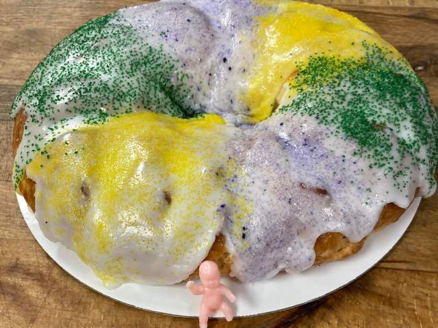 A King Cake at Sugar Ray's Bakery