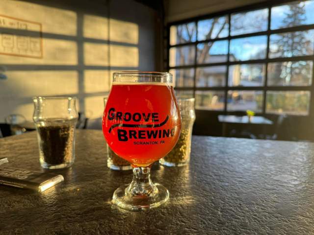 A drink at Groove Brewing in Scranton, PA