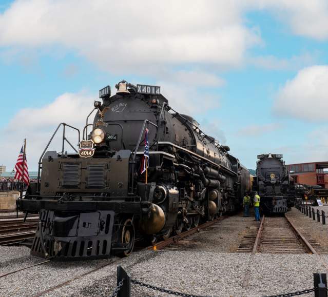 Big Boy No. 4014 displayed alongside Big Boy No. 4012 at Steamtown National Historic Site in Scranton, PA