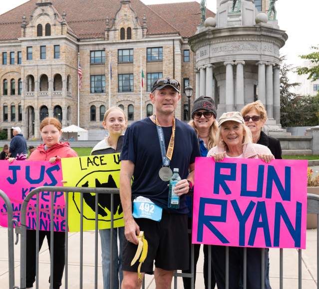 Supporters at the Steamtown Marathon in Downtown Scranton, PA
