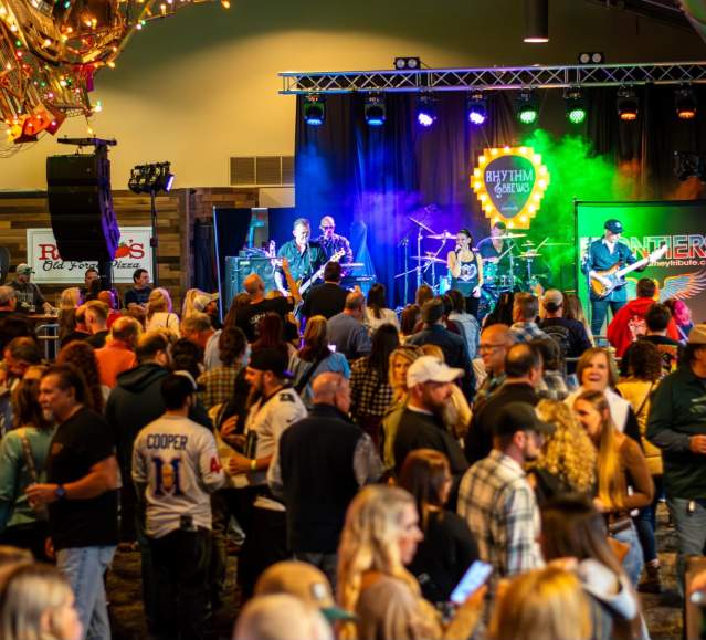 A crowd of people taking in a live performance at the Rhythm & Brews festival at Montage Mountain Resorts in Scranton, PA