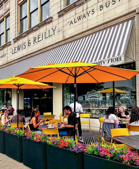 A photo of the outdoor dining at Picciocchi's Restaurant in Downtown Scranton, PA