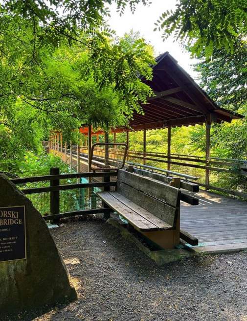 The Paul Kanjorski Covered Bridge in Nay Aug Park in Scranton, PA