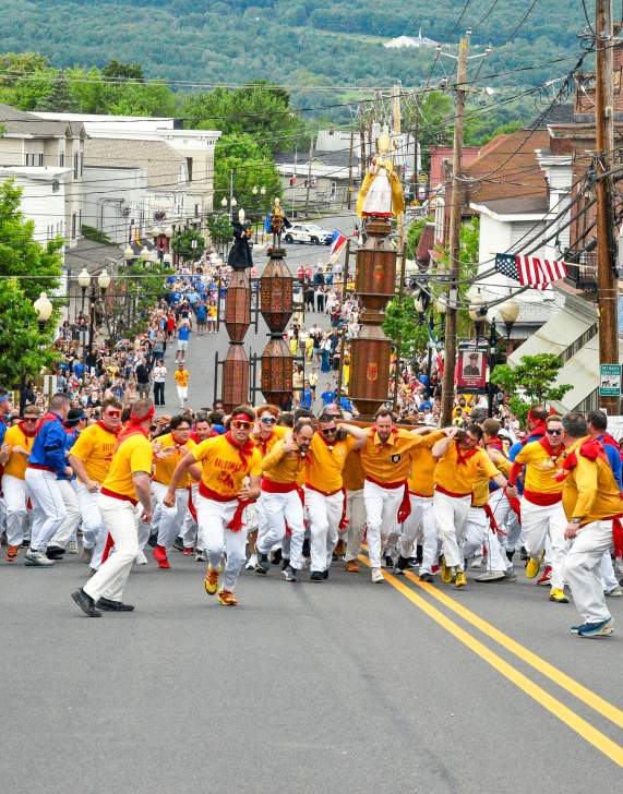 The Race of the Saints during the Saint Ubaldo Day Festival in Jessup, PA