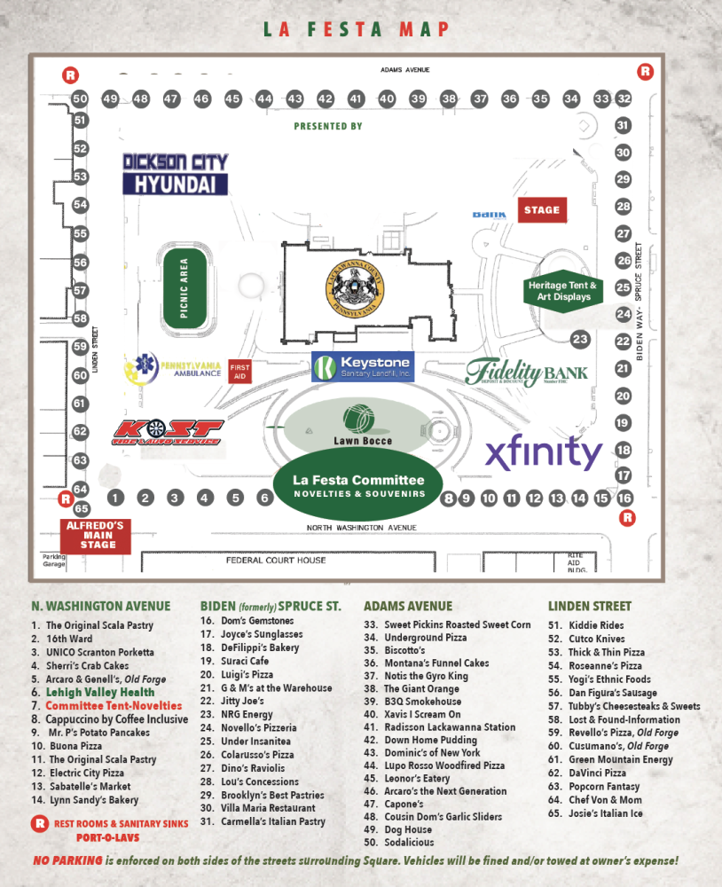 The 2025 La Festa Italiana Vendor Map