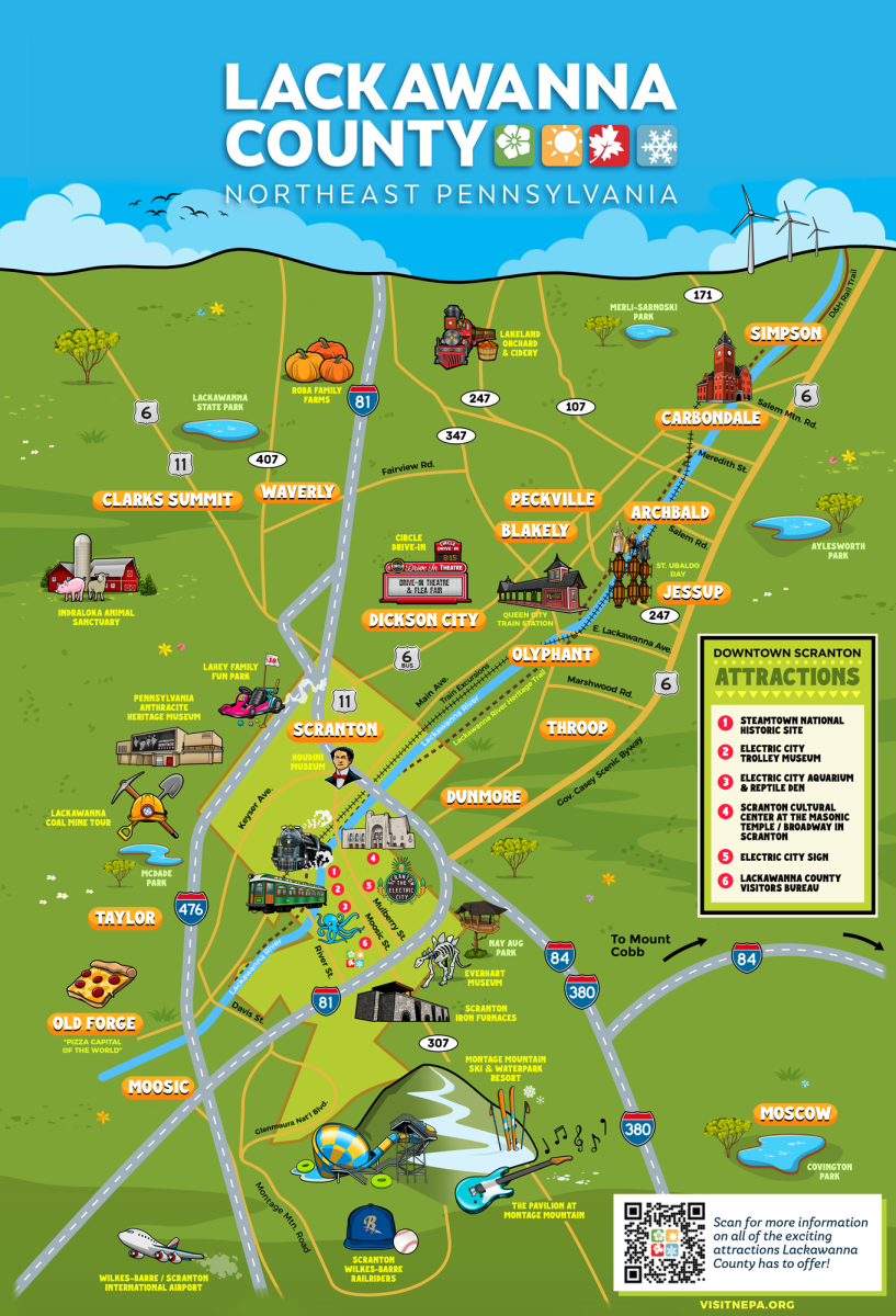 Lackawanna County Attractions Map 2022