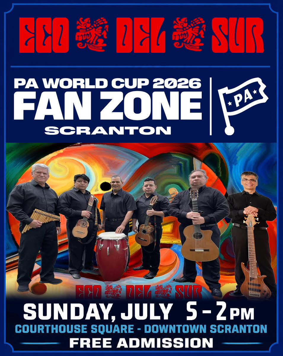 A promotional flyer for Eco Del Sur for the Scranton World Cup Watch Party