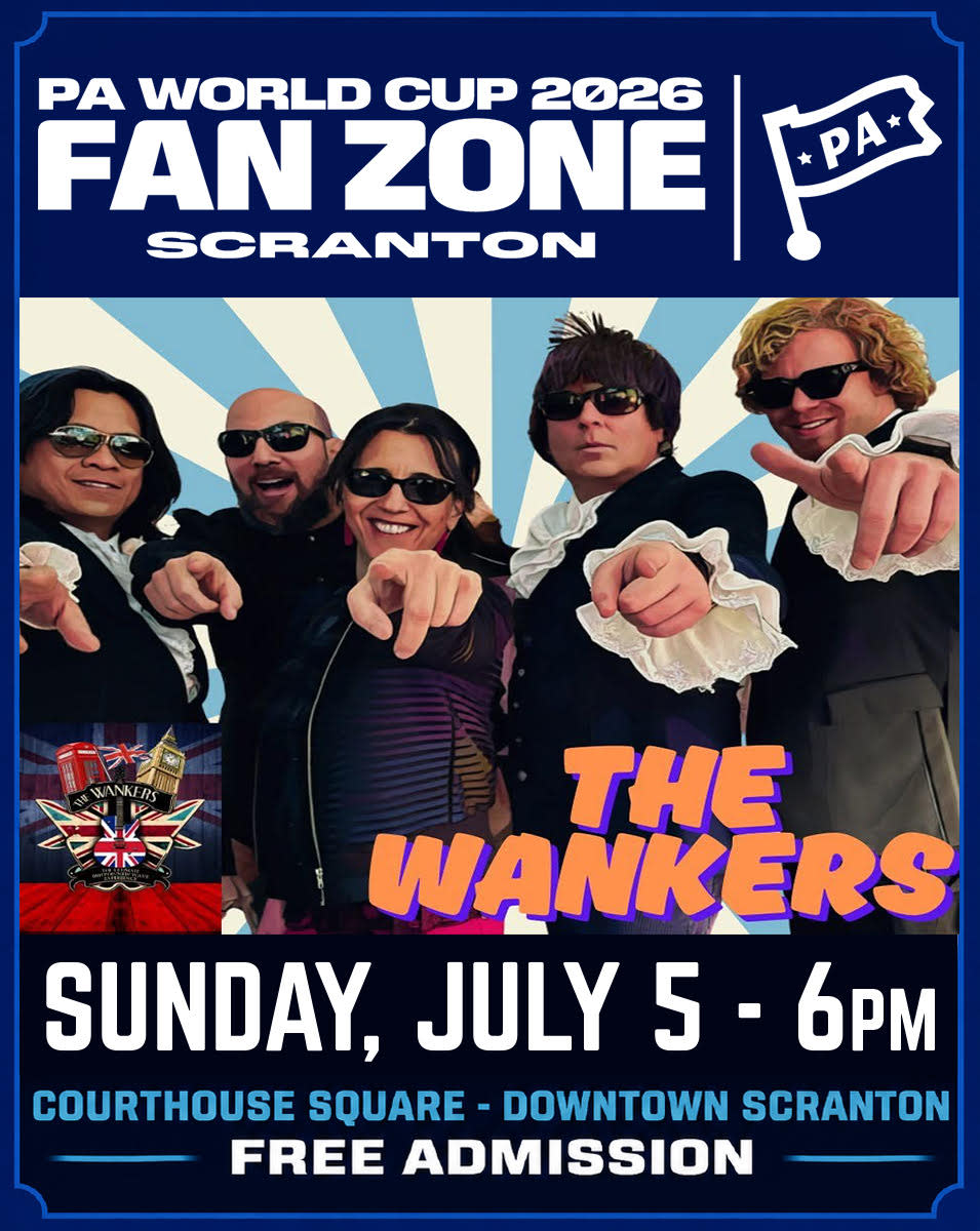 A promotional flyer for The Wankers for the Scranton World Cup Watch Party
