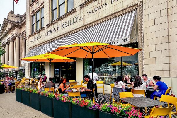 A photo of the outdoor dining at Picciocchi's Restaurant in Downtown Scranton, PA