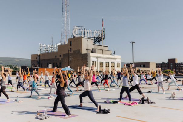 Yoga on the Roof in Downtown Scranton with Jaya Yoga on Independence Day