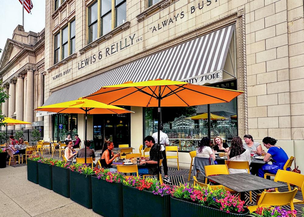 A photo of the outdoor dining at Picciocchi's Restaurant in Downtown Scranton, PA