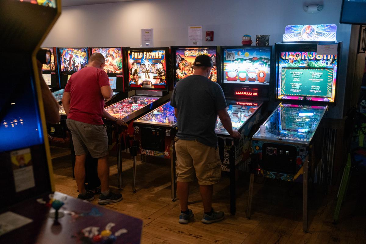 Arcade games being played at Bartari in Downtown Scranton