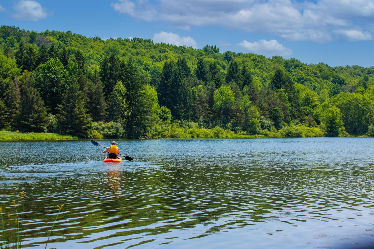 Kayaking in Lackawanna State Park in North Abington Township, PA
