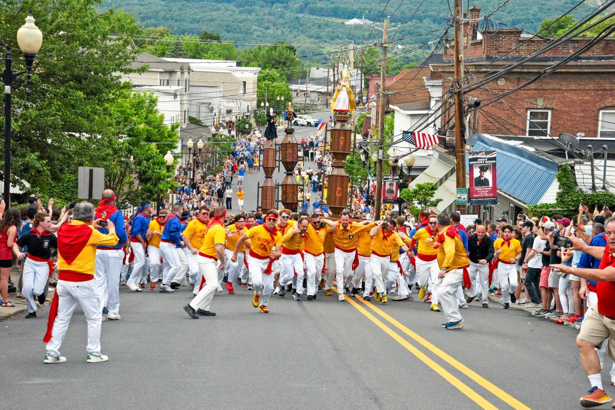 The Race of the Saints during the Saint Ubaldo Day Festival in Jessup, PA