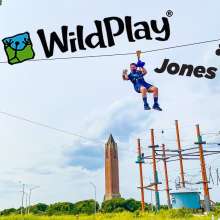 Zipping along Jones Beach at WildPlay