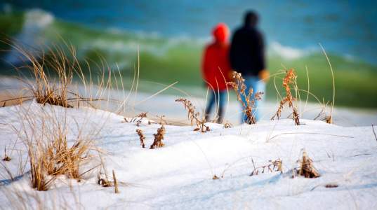 Winter beach walk