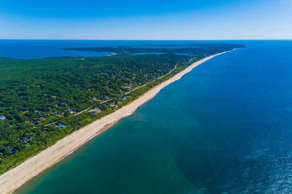 aerial of shoreline