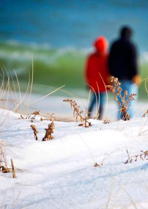 Winter beach walk