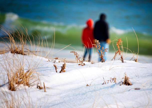 Winter beach walk