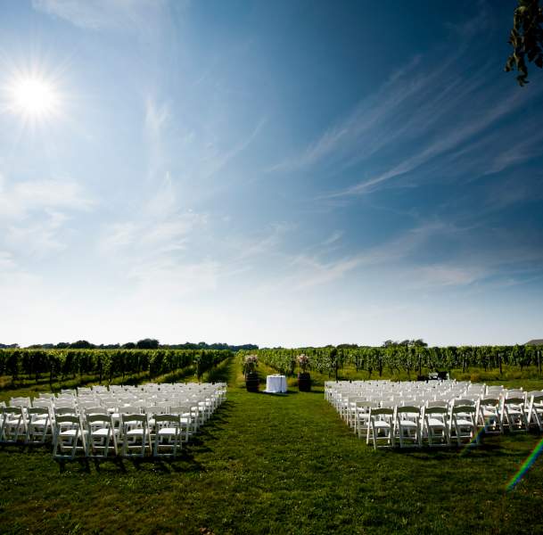 outdoor wedding setup