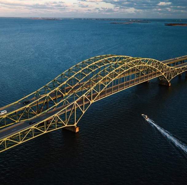 aerial of bridge