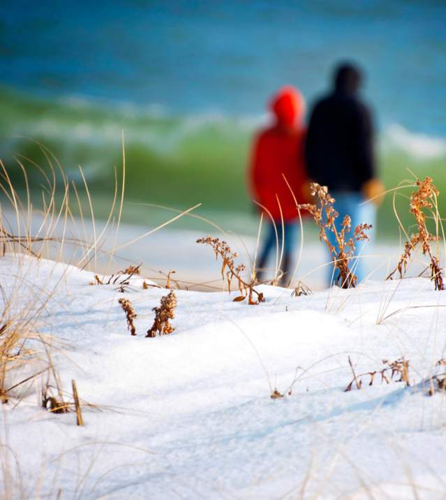 Winter beach walk